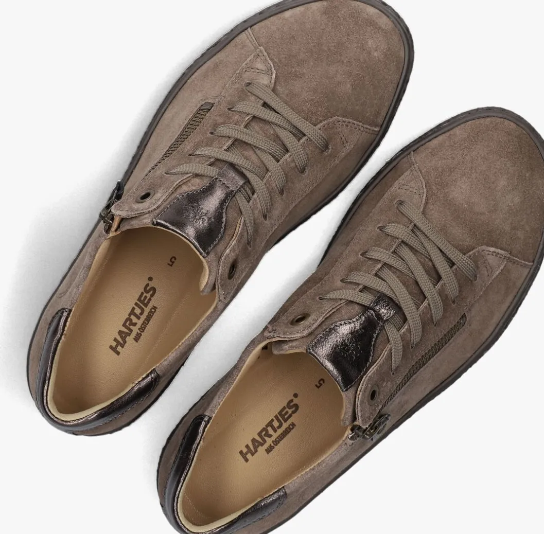 taupe hartjes sneakers combi met hiel suede h ls sneaker