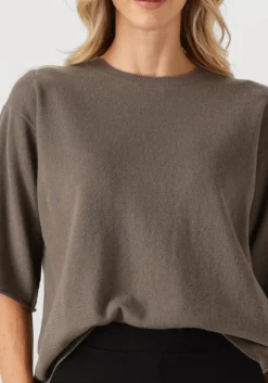 taupe knit-ted top mer