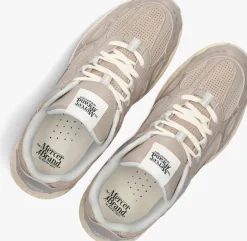 taupe mercer amsterdam lage sneakers the re-run max perforated