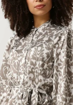 taupe notre-v midi jurk satin dress one