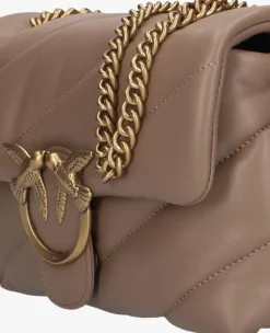 taupe pinko schoudertas love puff mini