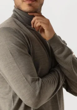 taupe profuomo coltrui pullover roll neck