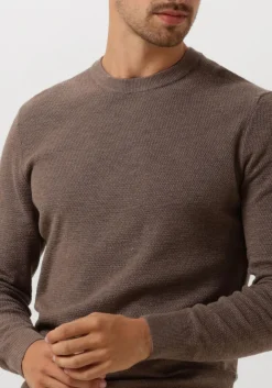 taupe profuomo trui pullover crew neck