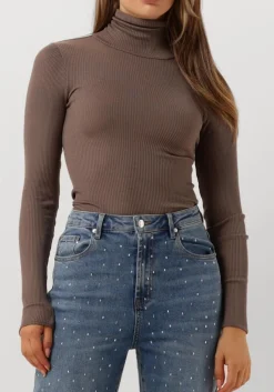 taupe rosemunde coltrui silk t-shirt w/ roller neck