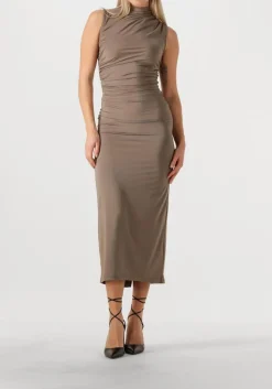 taupe rosemunde maxi jurk billie sl long drape dress