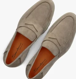 taupe santoni loafers sue penny loafer gz