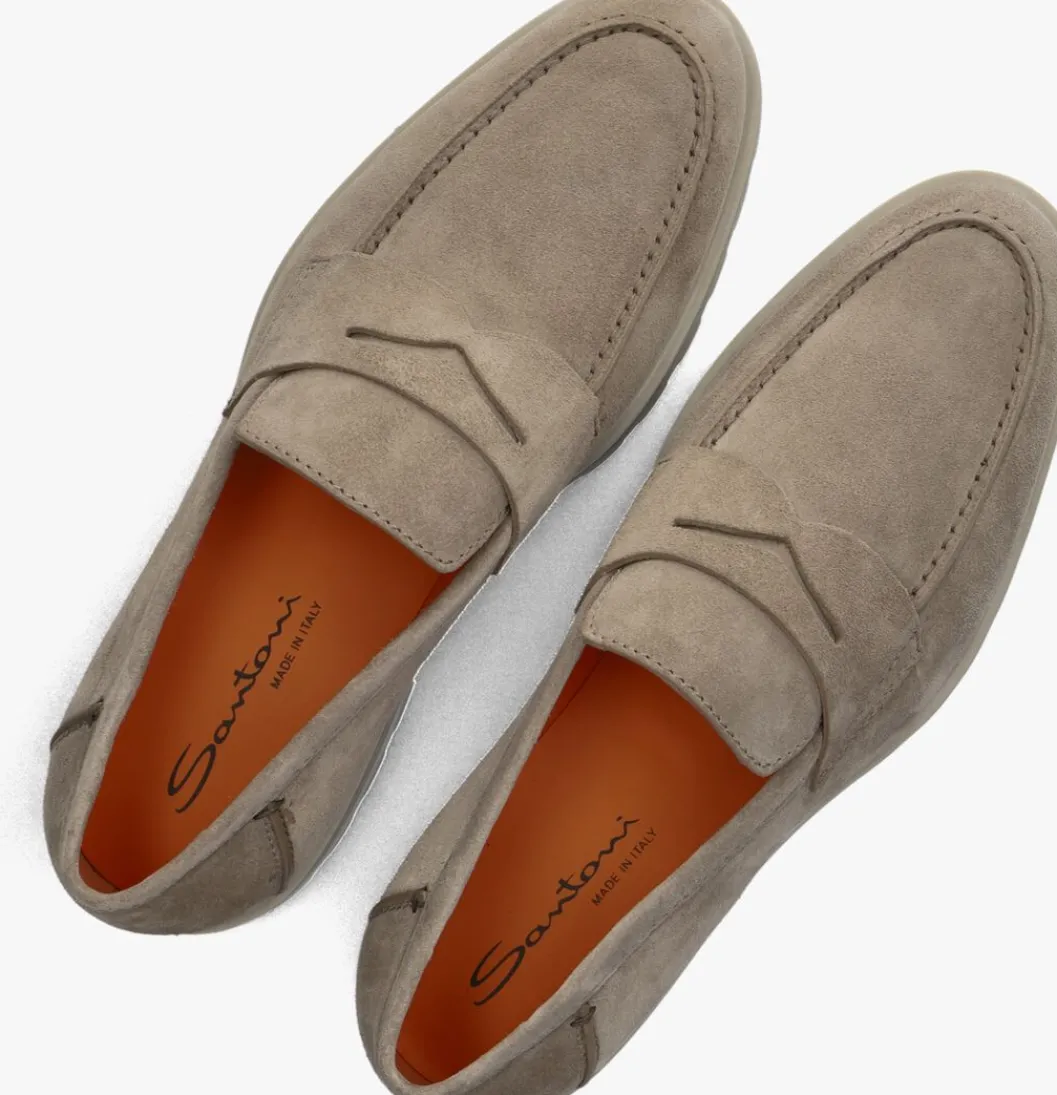 taupe santoni loafers sue penny loafer gz