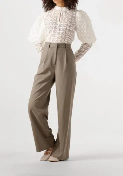 taupe second female pantalon carlane trousers