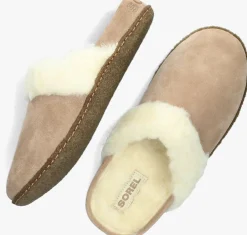 taupe sorel pantoffels nakiska slide