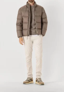 taupe woolrich gewatteerde jas cloud eagle jacket
