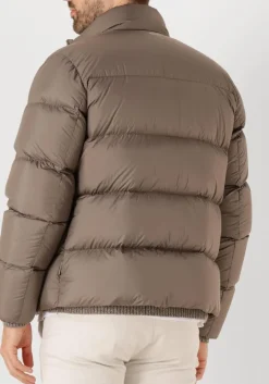 taupe woolrich gewatteerde jas cloud eagle jacket