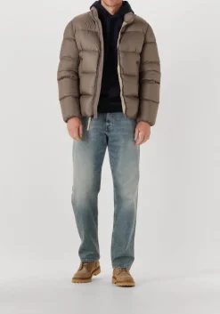 taupe woolrich gewatteerde jas cloud eagle jacket