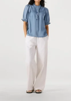 witte co'couture wijde broek loisecc linen long pant