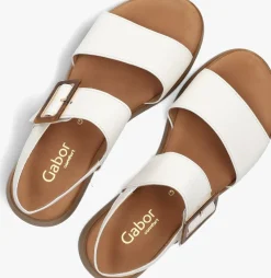 witte gabor platte sandalen 744