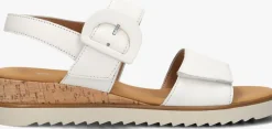 witte gabor platte sandalen 752