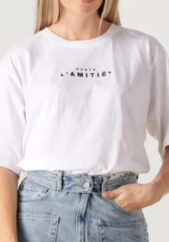 witte haute l'amitié t-shirt crew rub print tee