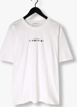 witte haute l'amitié t-shirt crew rub print tee