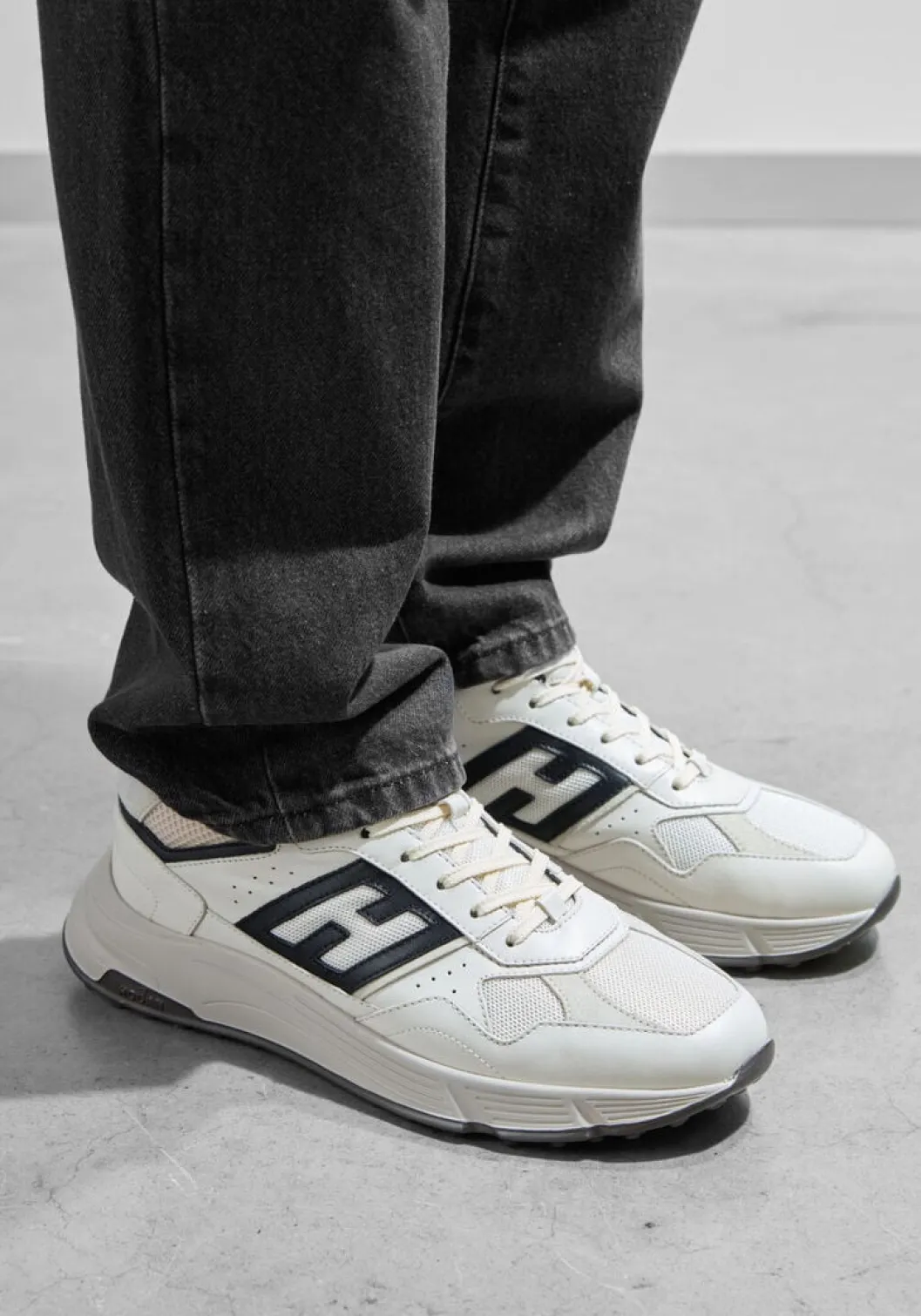 witte hogan sneakers mesh combi runner