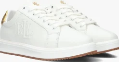 witte lauren ralph lauren lage sneakers ainsley low top lace