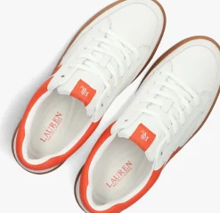 witte lauren ralph lauren lage sneakers hailey 6 low top lace