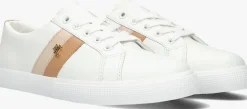 witte lauren ralph lauren lage sneakers janson ii low top lace
