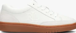 witte lauren ralph lauren lage sneakers hailey 6 low top lace