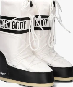witte moon boot snowboots nylon veter snowboot
