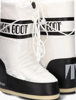 witte moon boot snowboots nylon veter snowboot