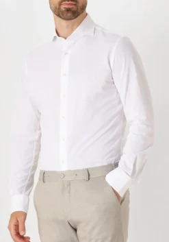 witte profuomo klassiek overhemd shirt x-cutaway japanese knitted