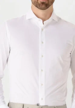 witte profuomo klassiek overhemd shirt x-cutaway japanese knitted