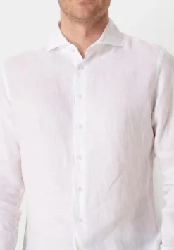 witte profuomo klassiek overhemd shirt x-cutaway linen