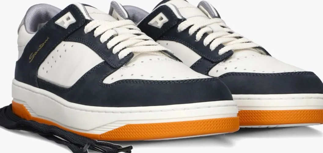 witte santoni lage sneakers 21865