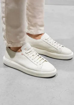 witte santoni sneakers biking