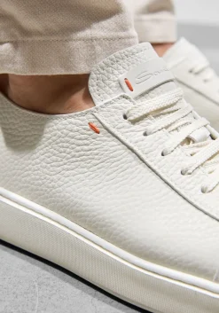 witte santoni sneakers biking