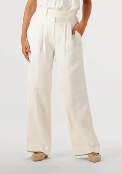 witte second female wijde broek lino troussers