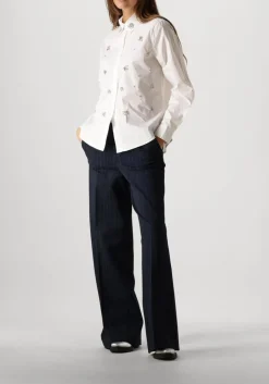 witte summum blouses blouse crispy poplin diamants