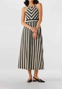 witte summum maxi jurk long halter fine crochet dress