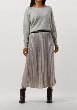 witte summum midirok pleated skirt lamee metallic