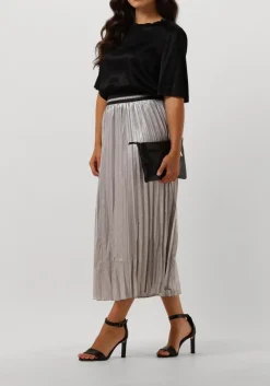 witte summum midirok pleated skirt lamee metallic