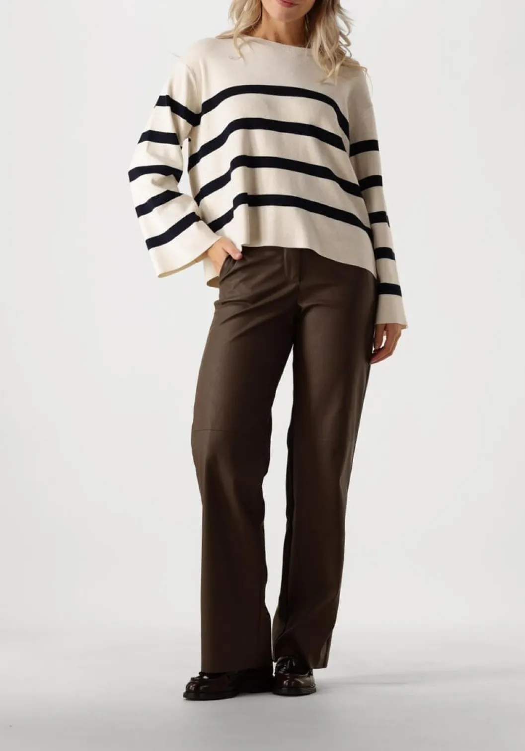 witte summum trui striped sweater soft viscose polyamide knit