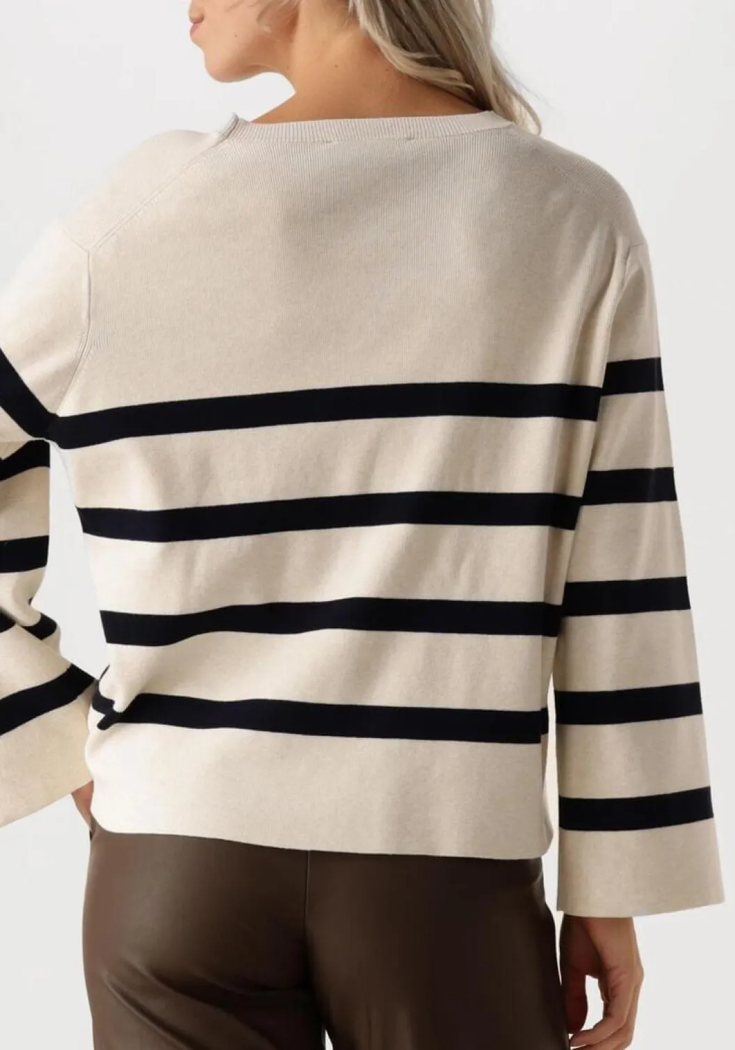witte summum trui striped sweater soft viscose polyamide knit