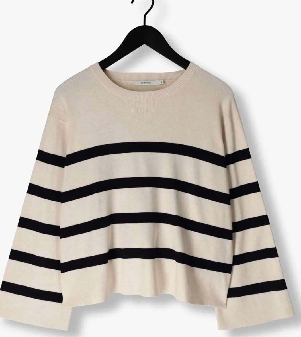 witte summum trui striped sweater soft viscose polyamide knit