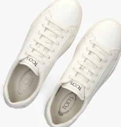 witte tod's lage sneakers allacciata cassetta 04l
