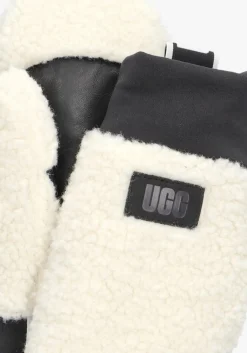 witte ugg handschoenen uggfluff mitten with logo tape