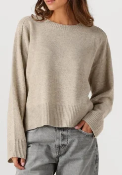 zand closed trui crew neck wide sleeve