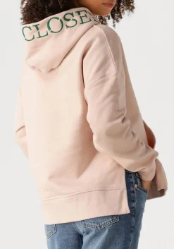 zand closed trui logo hoodie