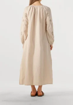 zand summum maxi jurk long dress linen heavy embroidery