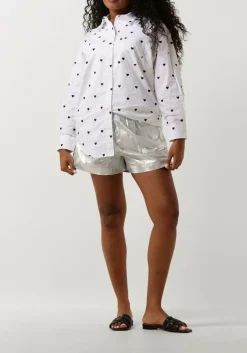 zilveren co'couture korte broek phoebe crackle short