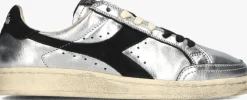 zilveren diadora heritage lage sneakers prestige metal used