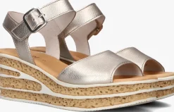 zilveren gabor sandalen met hak 651